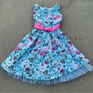 Lilt Blue Floral Dress with Pink Details  PM1